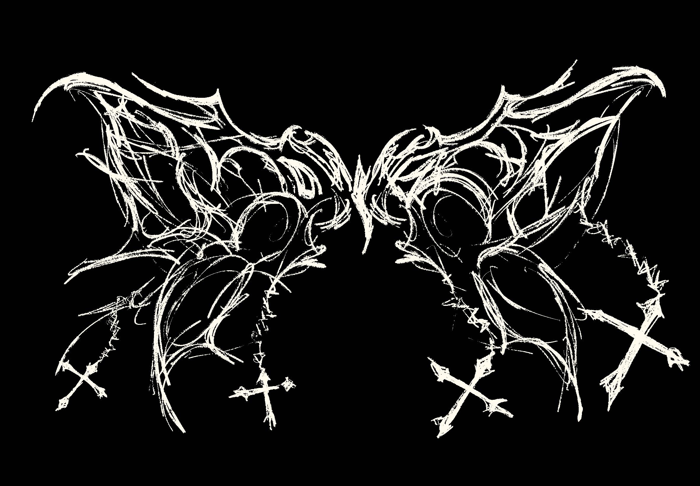 Abstract butterfly line art